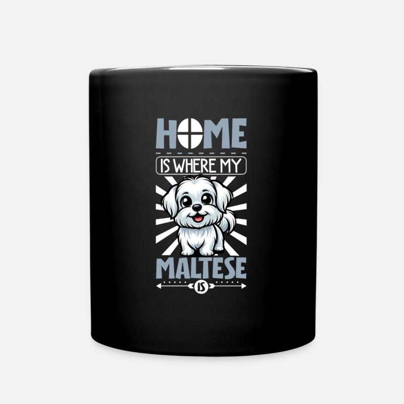 Zuhause - Malteser - Tasse einfarbig - Schwarz
