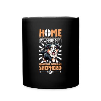 Home - Miniature American Shepherd - Full Colour Mug - black - Front