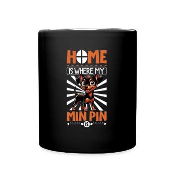 Accueil - Pinscher nain - Mug uni - noir - Devant