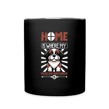 Zuhause - Moskauer Wachhund - Tasse einfarbig - Schwarz - Vorne