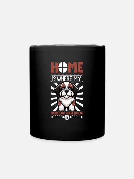 Zuhause - Moskauer Wachhund - Tasse einfarbig - Schwarz