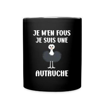 Humour autruche - Mug uni - noir - Devant