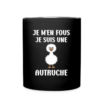 Humour autruche - Mug uni - noir - Devant