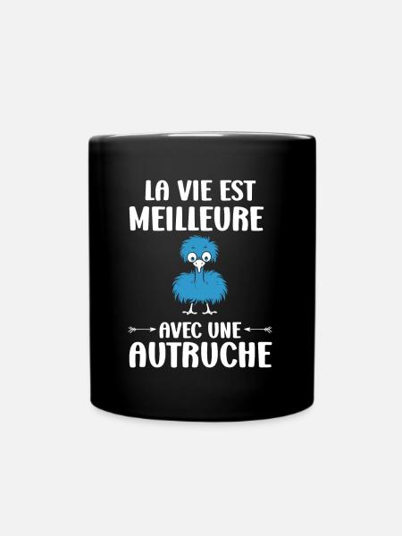 Humour autruche - Mug uni - noir