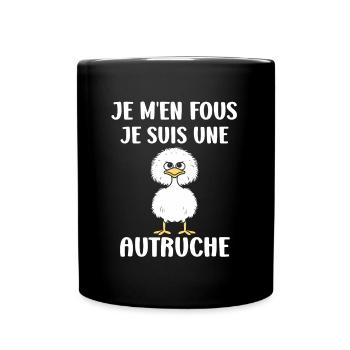 Humour autruche - Mug uni - noir - Devant
