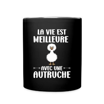 Humour autruche - Mug uni - noir - Devant