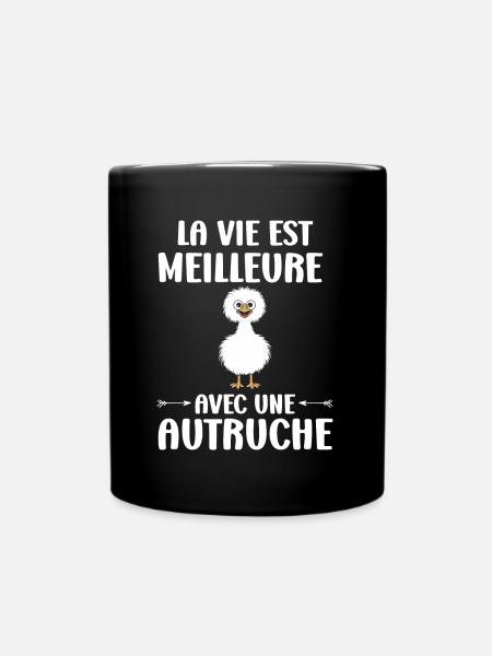 Humour autruche - Mug uni - noir