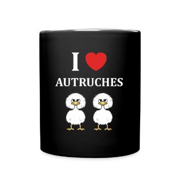 Humour autruche - Mug uni - noir - Devant