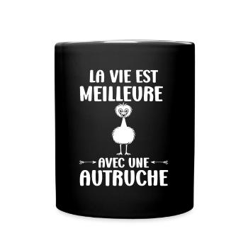 Humour autruche - Mug uni - noir - Devant