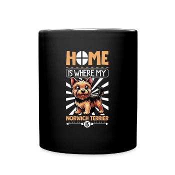 Home - Norwich Terrier - Full Colour Mug - black - Front