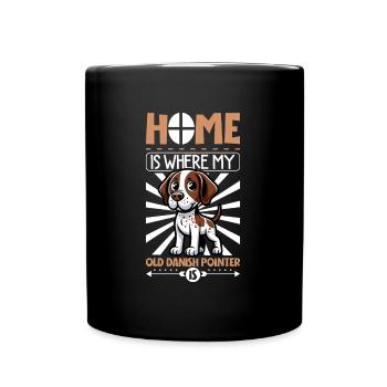 Zuhause - Altdänischer Vorstehhund - Tasse einfarbig - Schwarz - Vorne