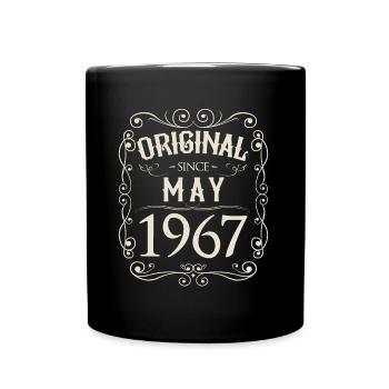 Vintage - Original since Mai 1967 Geburtstag - Tasse einfarbig - Schwarz - Vorne