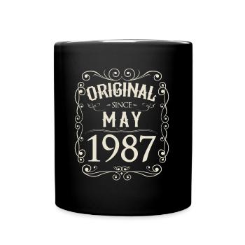 Vintage - Original since Mai 1987 Geburtstag - Tasse einfarbig - Schwarz - Vorne