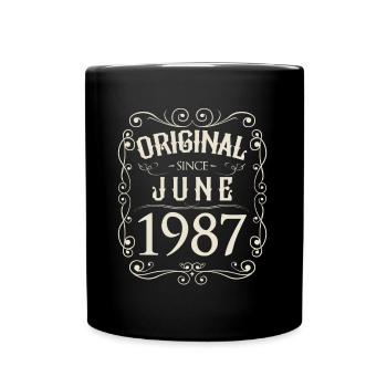 Vintage - Original since Juni 1987 Geburtstag - Tasse einfarbig - Schwarz - Vorne