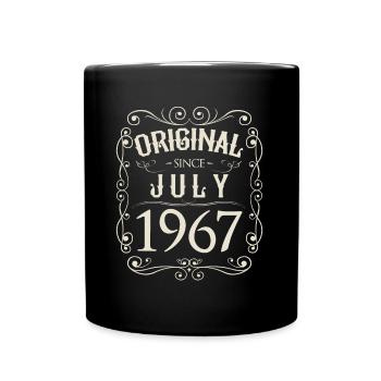 Vintage - Original since Juli 1967 Geburtstag - Tasse einfarbig - Schwarz - Vorne