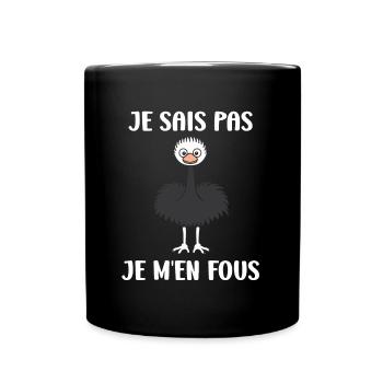 Citation autruche - Mug uni - noir - Devant