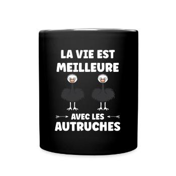 Citation autruche - Mug uni - noir - Devant