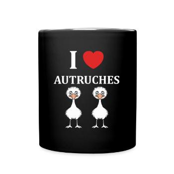 citation humoristique autruche - Mug uni - noir - Devant