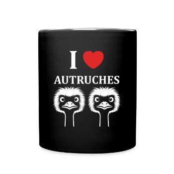 citation humoristique autruche - Mug uni - noir - Devant