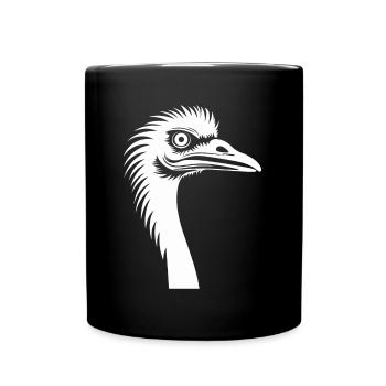 autruche - Mug uni - noir - Devant
