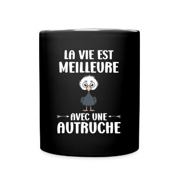Citation autruche - Mug uni - noir - Devant