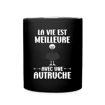 Citation autruche - Mug uni - noir - Devant