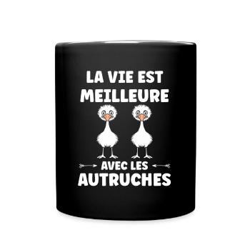 Citation autruche - Mug uni - noir - Devant