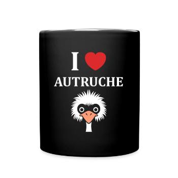 citation humoristique autruche - Mug uni - noir - Devant