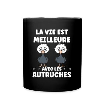 Citation autruche - Mug uni - noir - Devant