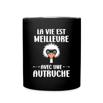 Citation autruche - Mug uni - noir - Devant