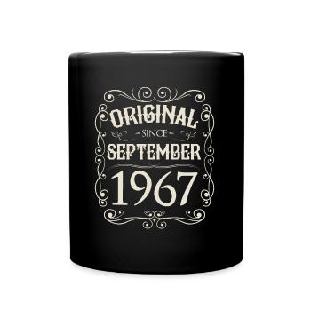 Vintage - Original since September 1967 Geburtstag - Tasse einfarbig - Schwarz - Vorne