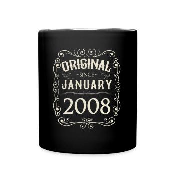 Vintage - Original depuis l'anniversaire de janvier 2008 - Mug uni - noir - Devant