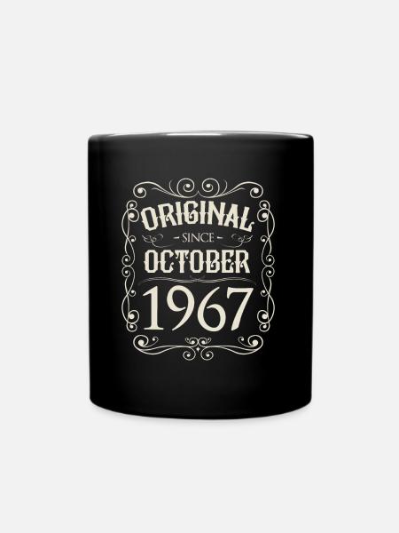 Vintage - Original since Oktober 1967 Geburtstag - Tasse einfarbig - Schwarz