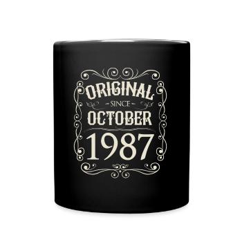 Vintage - Original since Oktober 1987 Geburtstag - Tasse einfarbig - Schwarz - Vorne