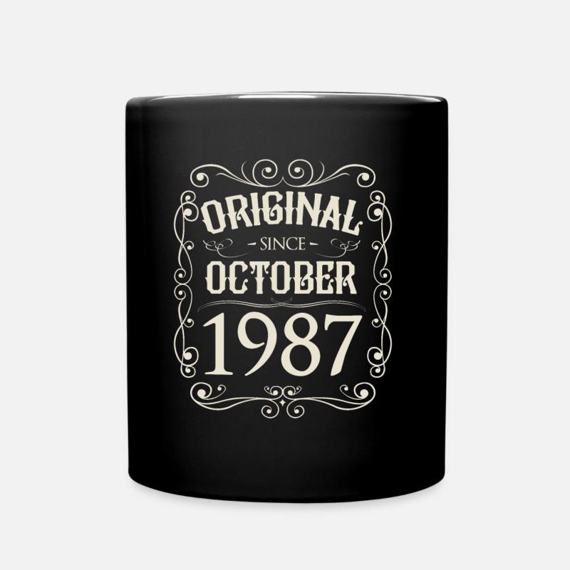 Vintage - Original since Oktober 1987 Geburtstag - Tasse einfarbig - Schwarz