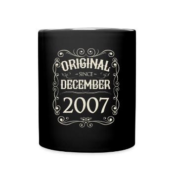 Vintage - Original depuis l'anniversaire de décembre 2007 - Mug uni - noir - Devant