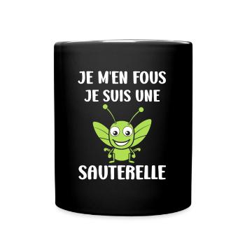 Insecte humour Sauterelle - Mug uni - noir - Devant