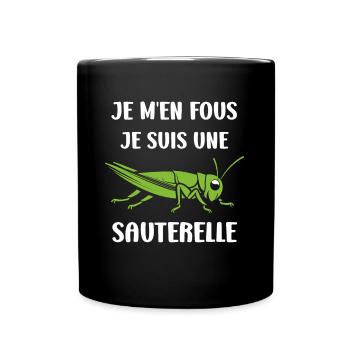 Insecte humour Sauterelle - Mug uni - noir - Devant