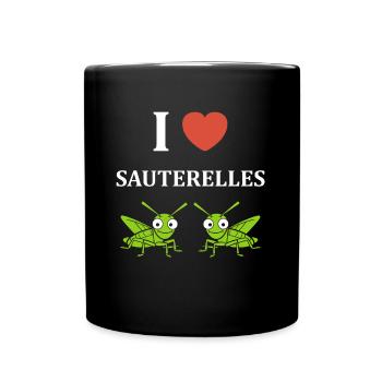 Insecte humour Sauterelle - Mug uni - noir - Devant