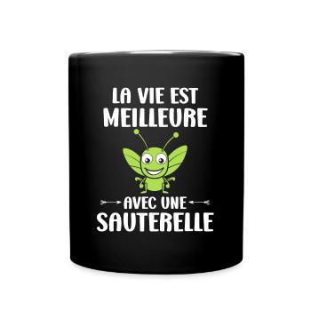 Humour sauterelle - Mug uni - noir - Devant