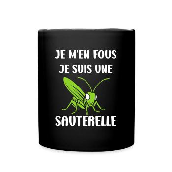 Insecte humour Sauterelle - Mug uni - noir - Devant
