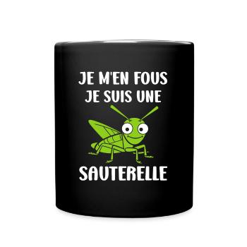 Insecte humour Sauterelle - Mug uni - noir - Devant