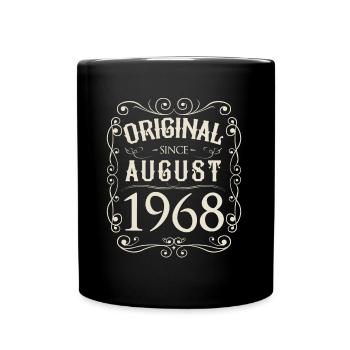 Vintage - Original since August 1968 Geburtstag - Tasse einfarbig - Schwarz - Vorne