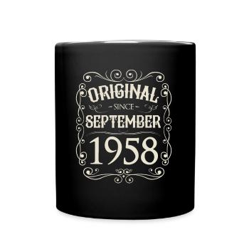 Vintage - Original since September 1958 Geburtstag - Tasse einfarbig - Schwarz - Vorne