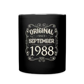 Vintage - Original since September 1988 Birthday - Full Colour Mug - black - Front