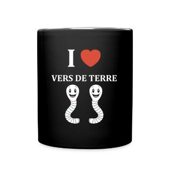Humour ver de terre - Mug uni - noir - Devant