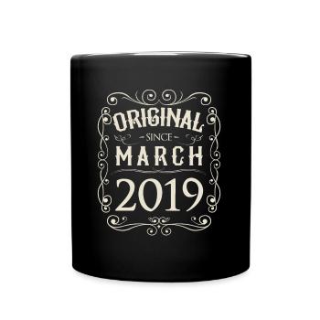 Vintage - Original since March 2019 Birthday - Full Colour Mug - black - Front