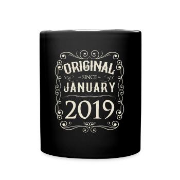 Vintage - Original since January 2019 Birthday - Full Colour Mug - black - Front