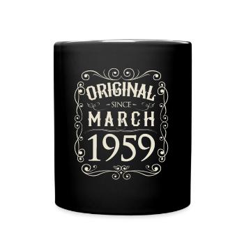 Vintage - Original since März 1959 Geburtstag - Tasse einfarbig - Schwarz - Vorne