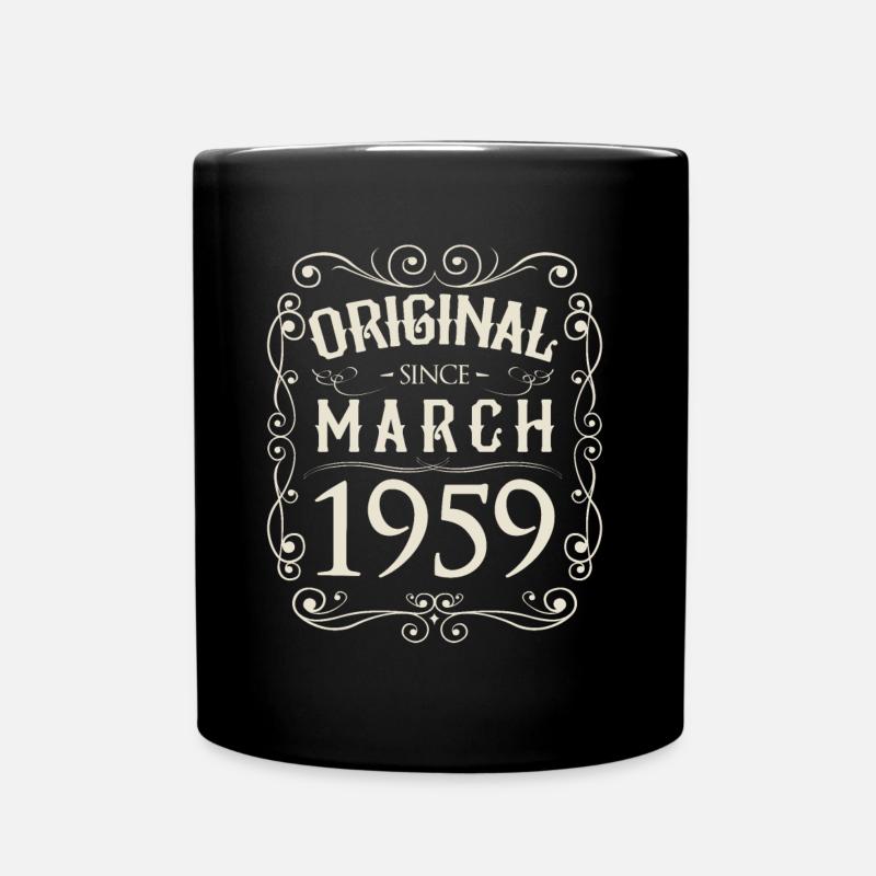 Vintage - Original since März 1959 Geburtstag - Tasse einfarbig - Schwarz